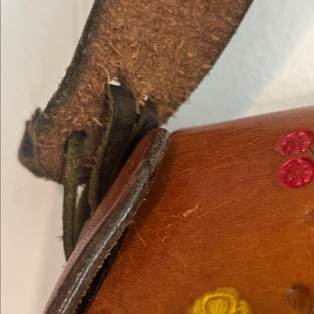 Vintage 70’s Tool Leather Handmade Hippie Shoulder Bag - Picture 14 of 15